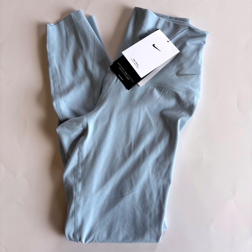Nike Women's XS Zenvy Leggings Light Blue High Rise 7/8 Length Dri-Fit NEW